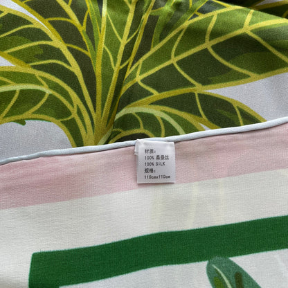 100% Pure Mulberry Silk Multicolour Handmade Large 43" Silk Scarf - The Flamingos