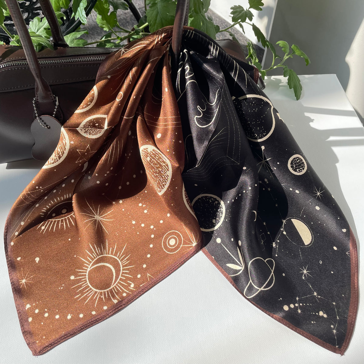 The Universe 20-inch pure mulberry silk square scarf