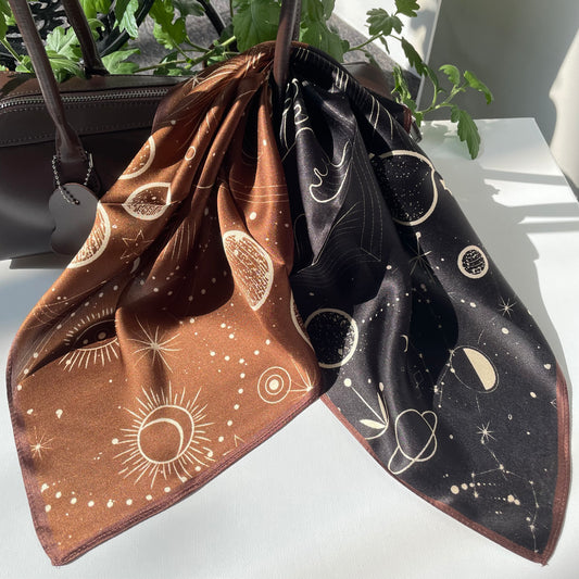 The Universe 20-inch pure mulberry silk square scarf