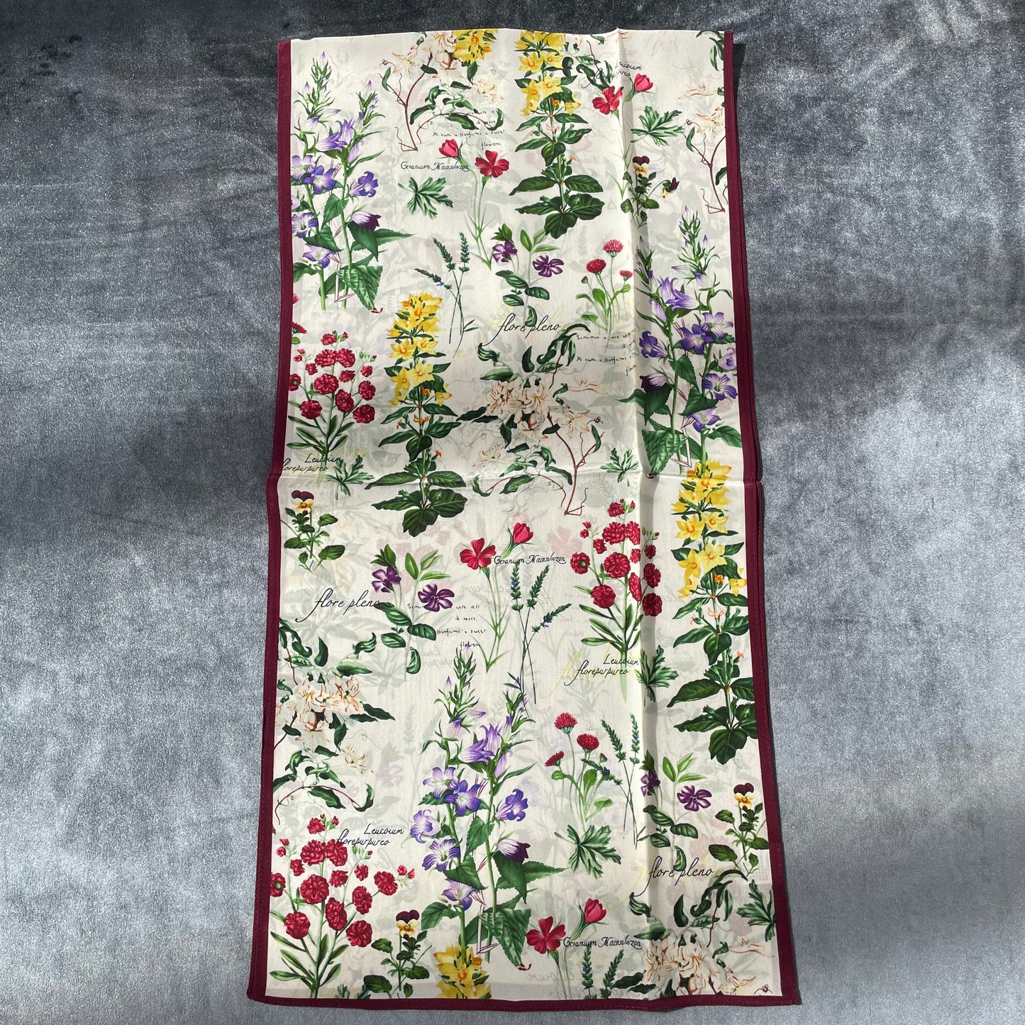 100% Pure Silk Multicolour long Silk Scarf / Headscarf-The English Garden