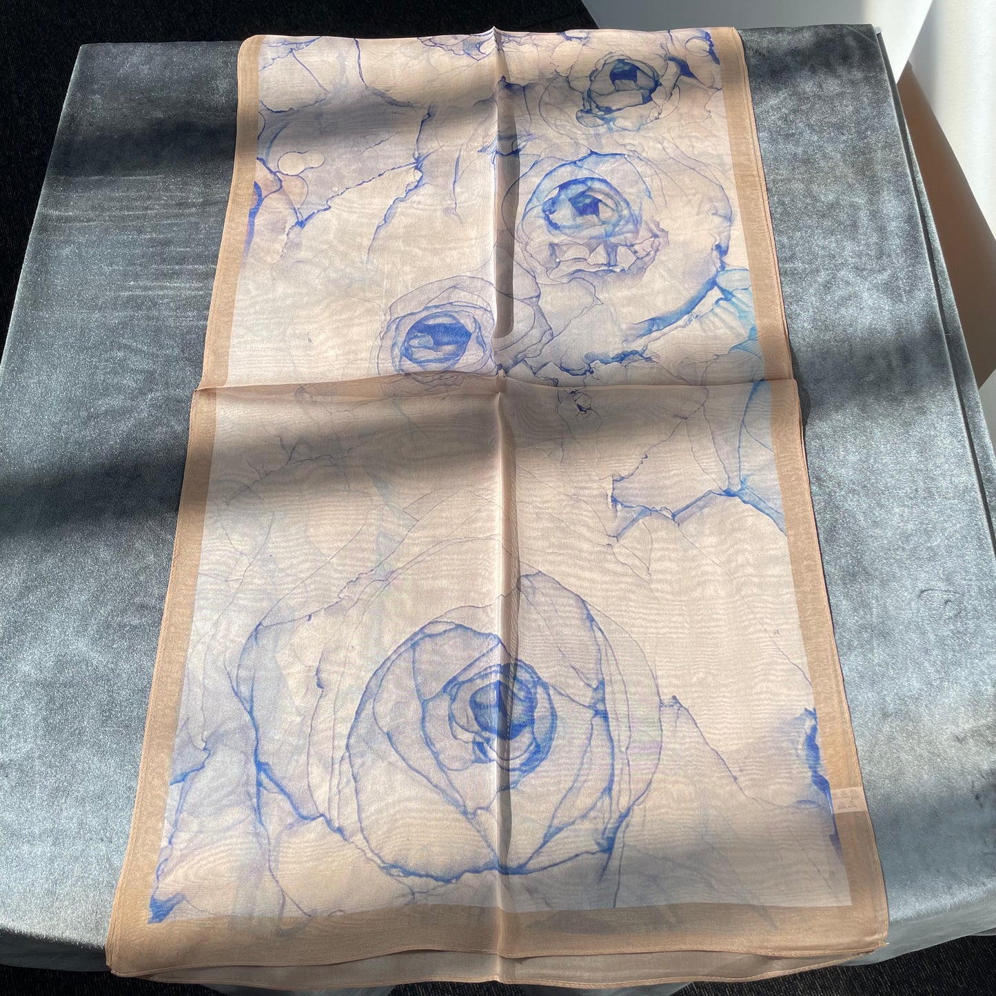 100% Pure Silk Multicolour long Silk Scarf / Headscarf-The Rose