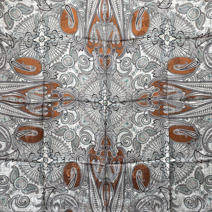 Exquisite Duo-Colour Mulberry 43” Silk Scarf: Hand-Rolled Edge, 6A Grade - The Paisleys