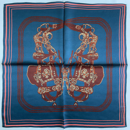 100% Pure Silk Multicolour Small Silk Scarf -The Brown Horseshoe