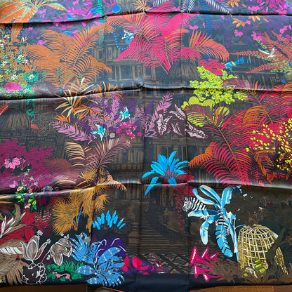100% Pure Mulberry Silk Multicolour Handmade Large Silk Scarf 43"- The Forest