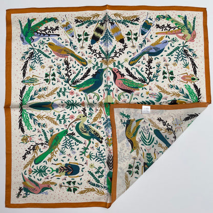 100% Pure Silk Multicolour Small Silk Scarf -The Pipit Garden