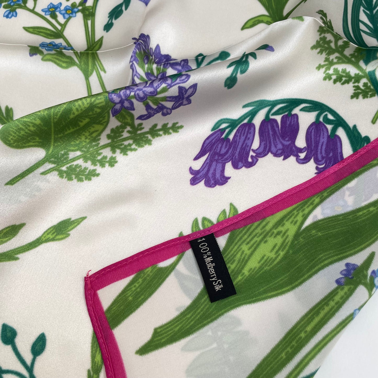 100% Pure Silk Multicolor 20" Silk Square Scarf -The Summer Garden