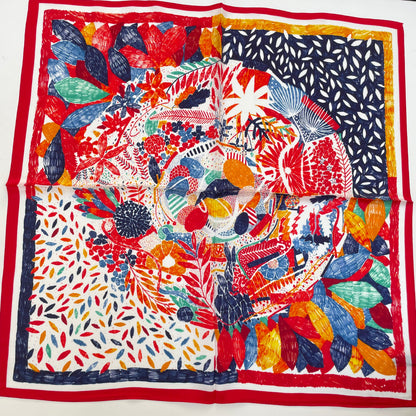 100% Pure Silk Multicolor 20" Silk Square Scarf-The Painting