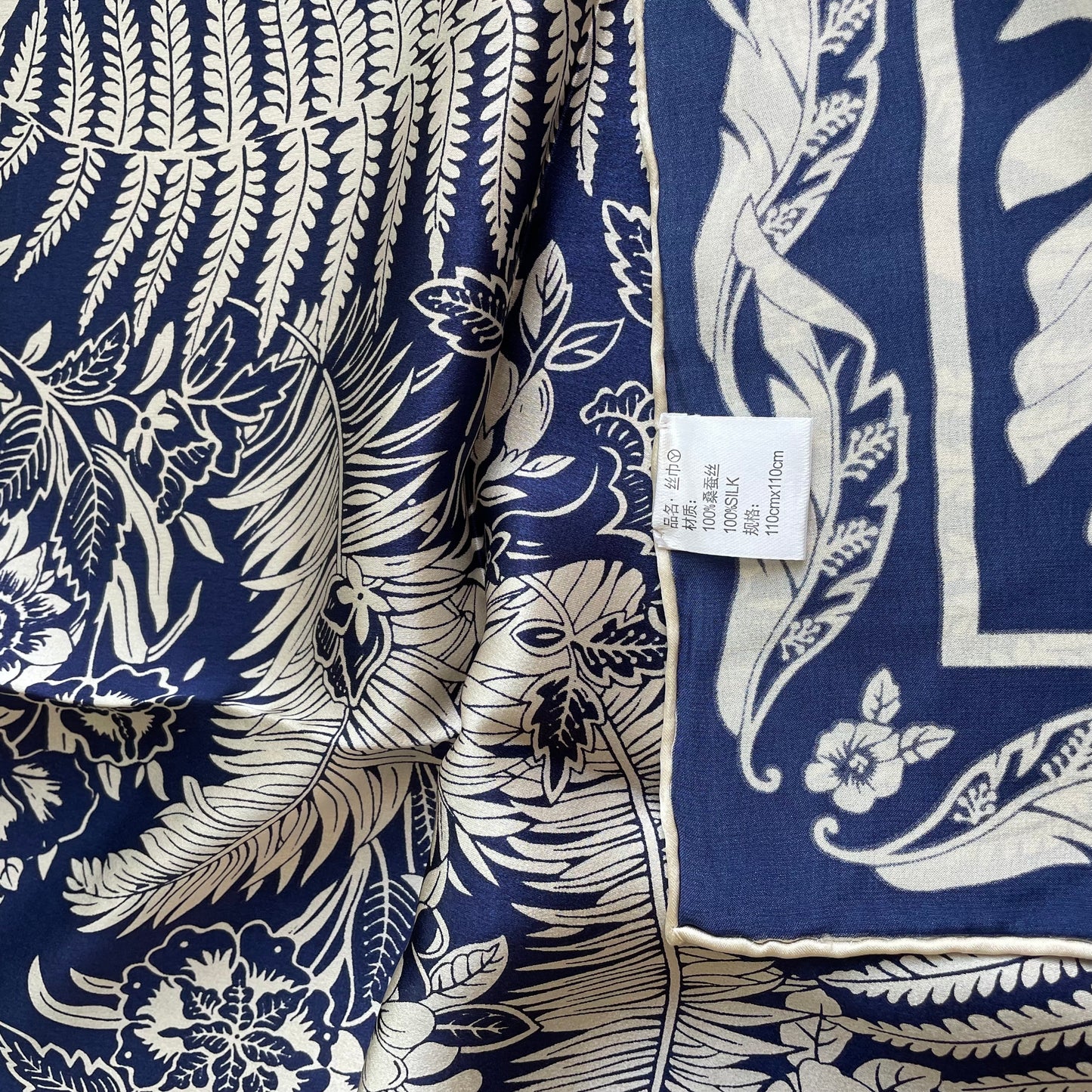 100% Pure Mulberry Silk Multicolour Handmade Large Silk Scarf 43"- The Blue