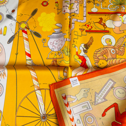 100% Pure Silk Multicolour Small Silk Scarf -The Playground