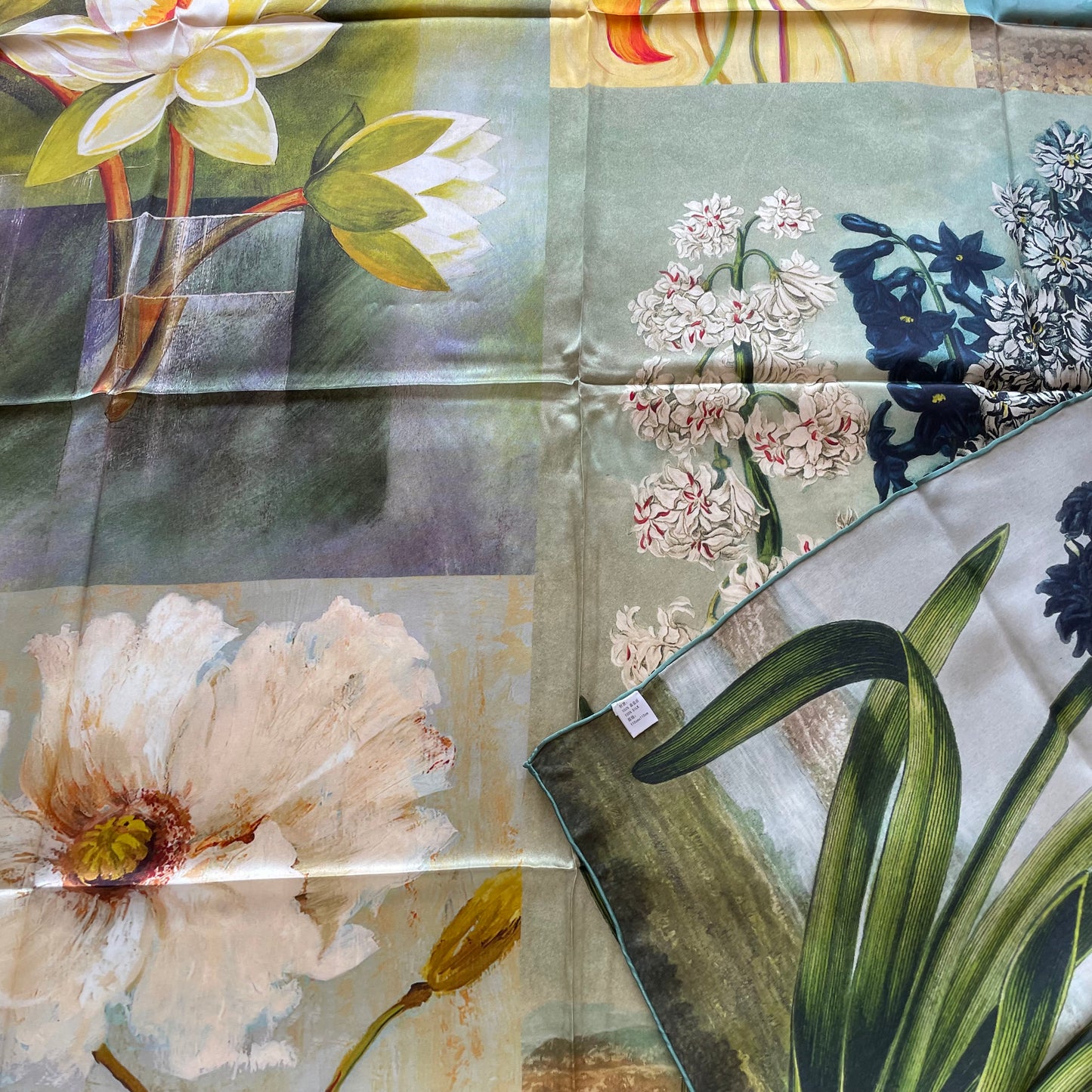 100% Pure Mulberry Silk Multicolour Handmade Large Silk Scarf 43"- The Paintings