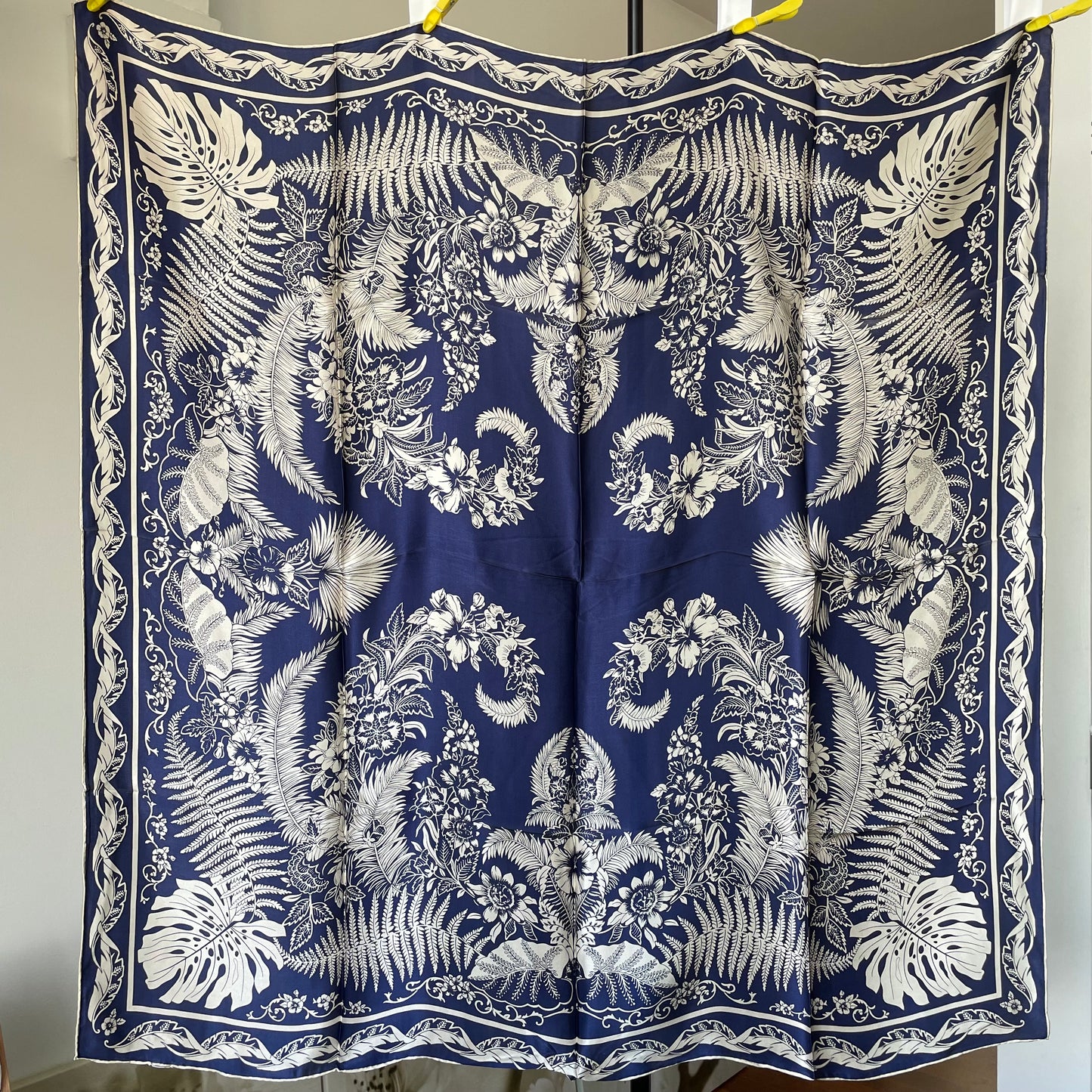 100% Pure Mulberry Silk Multicolour Handmade Large Silk Scarf 43"- The Blue