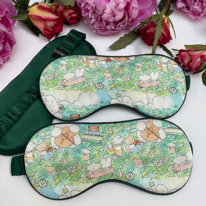 100% Mulberry Silk Eye Mask – Ultra-Soft, Breathable, and Elegant (The White Rose)