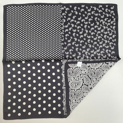 100% Mulberry Silk Scarf-Small Square Multicolor Silk Scarf, lightweight Luxury Neck Hair Scarf - The Paisleys