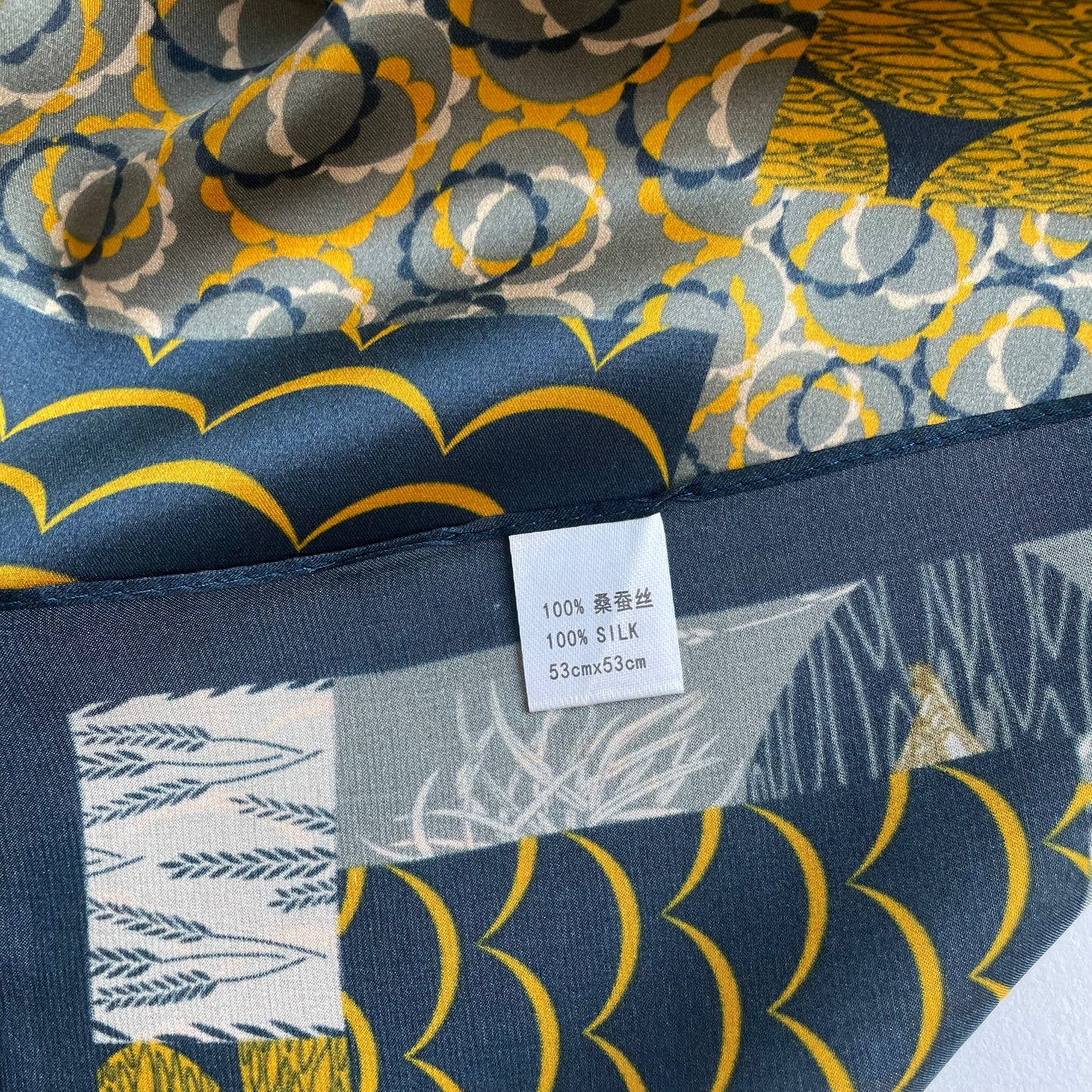 100% Pure Silk Multicolour Small Silk Scarf -The Teals