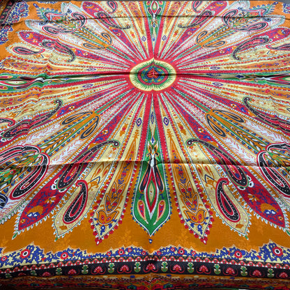 100% Pure Mulberry Silk Duo-Color Handmade Large Silk Scarf 43"- The Feathers