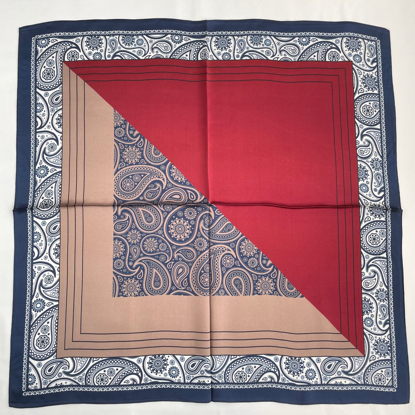 100% Pure Silk Multicolour Large 26” Silk Scarf / Headscarf-The Paisleys