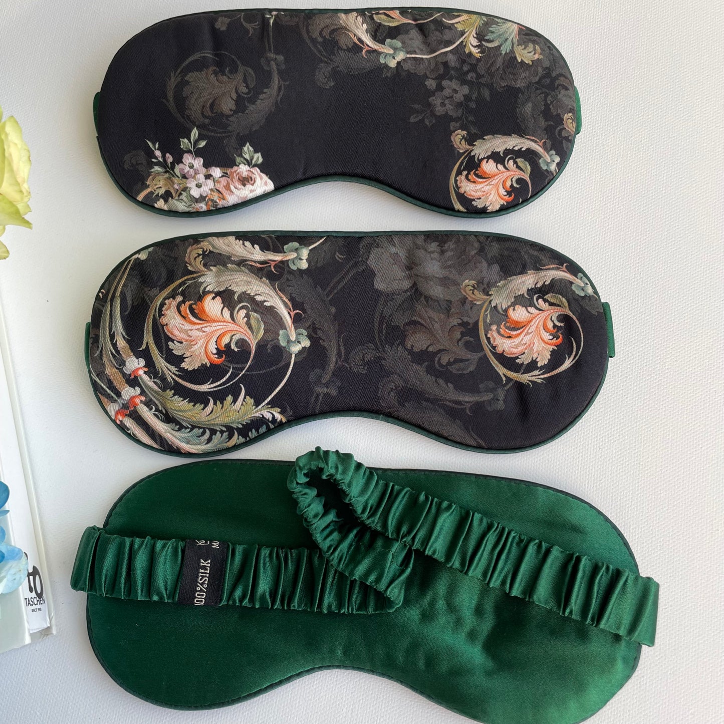 100% Mulberry Silk Ultra Soft Silk Filled Silk Eye Mask - Ideal Silk Sleep Eye Mask-The Flowers