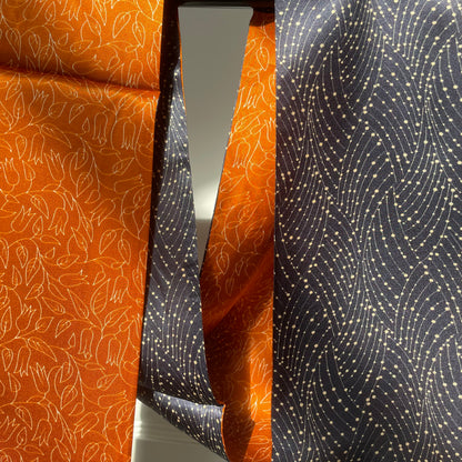 100% Mulberry Silk Skinny Scarf, Multicolour Silk Neck Scarf /Luxury Style Scarf/Silk Hair Scarf-The Lines