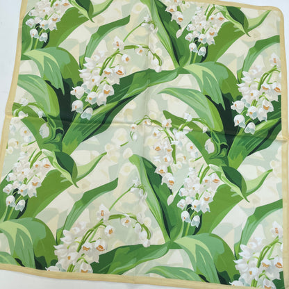 100% Pure Silk Multicolor 20" Silk Square Scarf -The Flowers