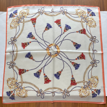 100% Pure Silk Multicolour Large Silk Scarf / Headscarf-The Lines- 26”Silk Scarf / Headscarf