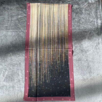 100% Pure Silk Multicolour long Silk Scarf / Headscarf-The Lines