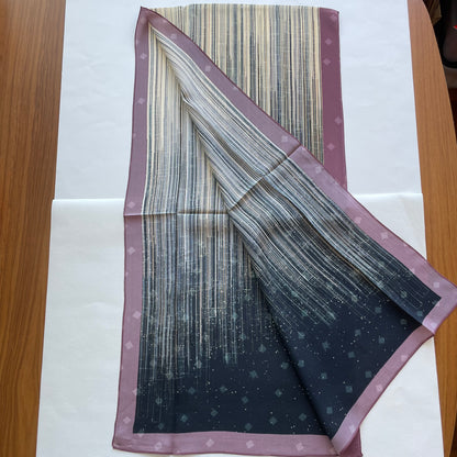 100% Pure Silk Multicolour long Silk Scarf / Headscarf-The Lines