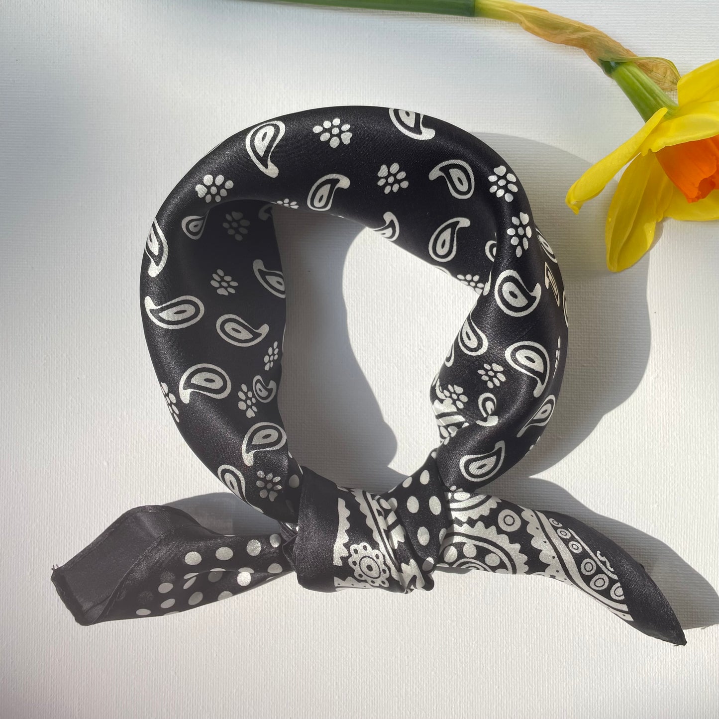 100% Mulberry Silk Scarf-Small Square Multicolor Silk Scarf, lightweight Luxury Neck Hair Scarf - The Paisleys