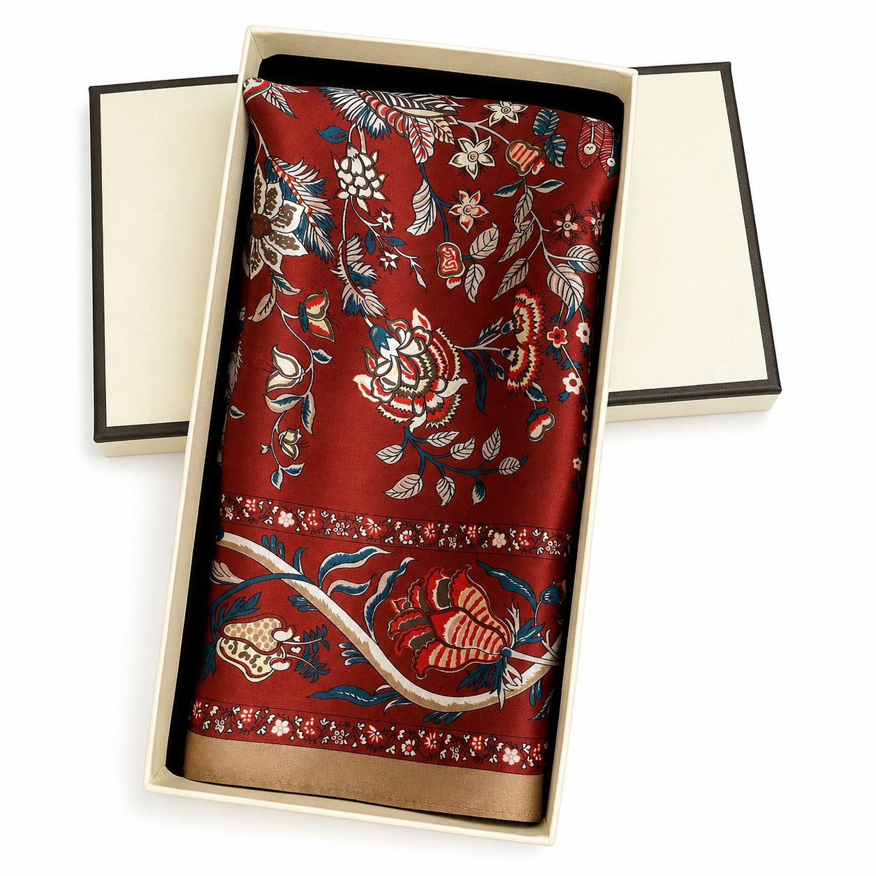 100% Pure Silk Multicolour Large Silk Scarf / Headscarf-The Life Tree- 26”Silk Scarf / Headscarf