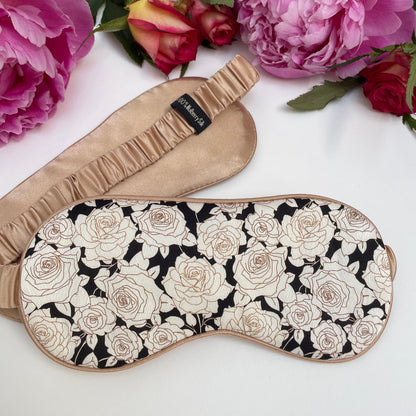 100% Mulberry Silk Eye Mask – Ultra-Soft, Breathable, and Elegant (The White Rose)