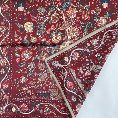 100% Pure Silk Multicolour Large Silk Scarf / Headscarf-The Life Tree- 26”Silk Scarf / Headscarf