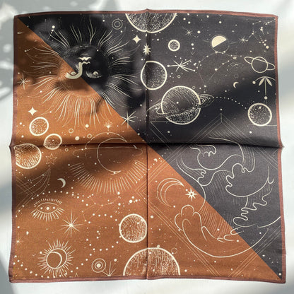 The Universe 20-inch pure mulberry silk square scarf
