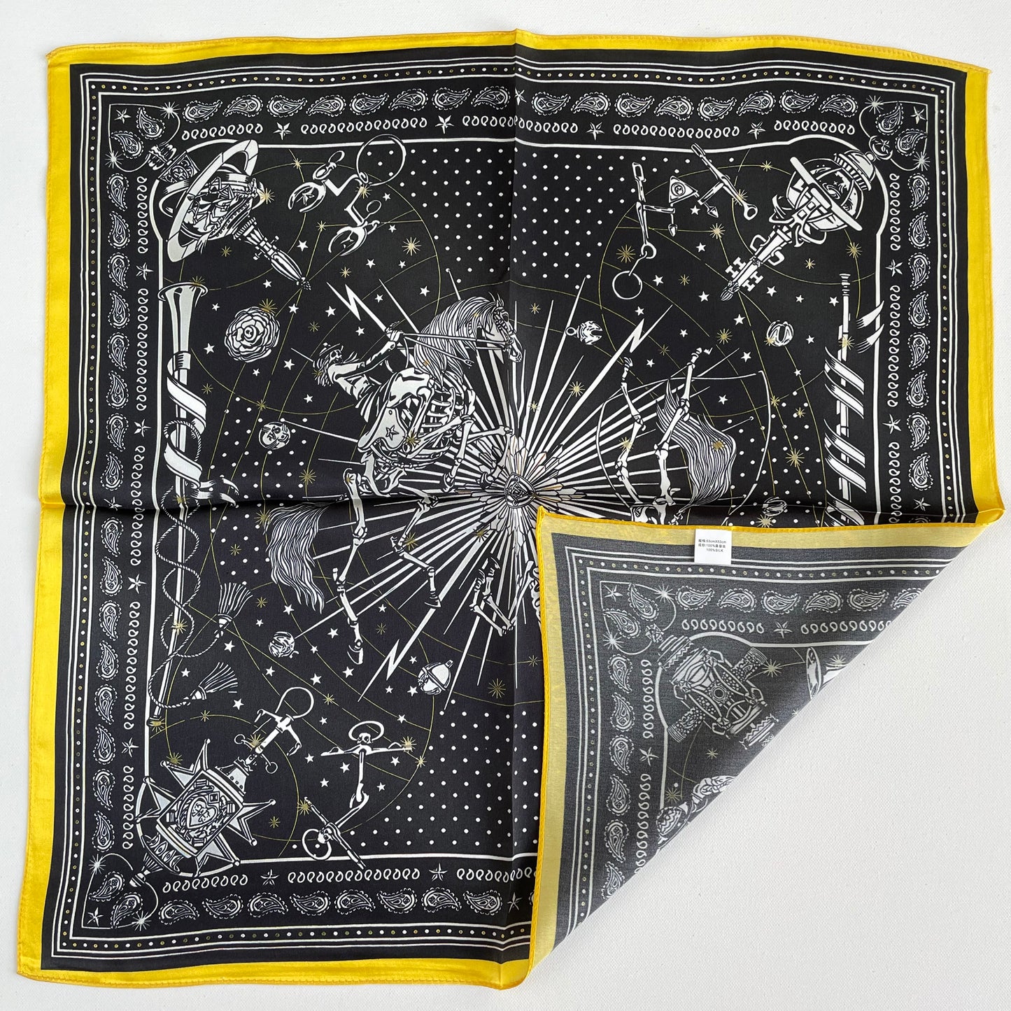 100% Pure Silk Multicolour Small Silk Scarf -The Horse & Bone