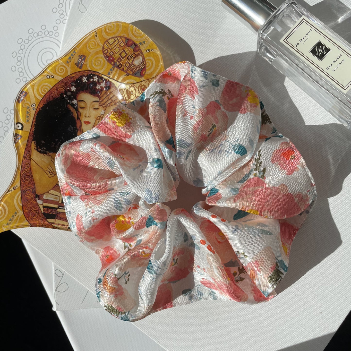 Luxury Handmade Pure Silk Scrunchie - Luxury 7cm wide Silk Hair tie - Artistic Silk Scrunchie-Luxury Hair Accessory
