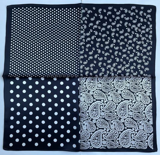 100% Pure Silk Multicolour Small Silk Scarf -The Paisleys