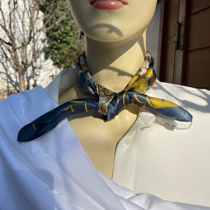 100% Mulberry Silk Scarf-Small Square Multicolor Silk Scarf, lightweight Luxury Neck Hair Scarf - The Teals