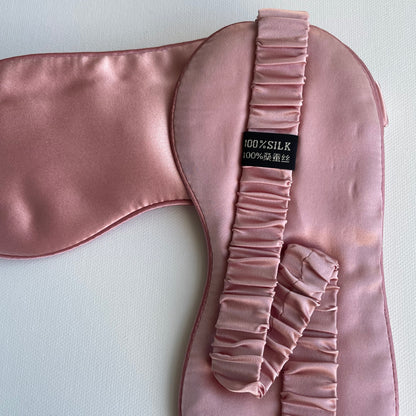 100% Mulberry Silk Ultra Soft Silk Filled Silk Eye Mask - Ideal Silk Sleep Eye Mask-The Pink