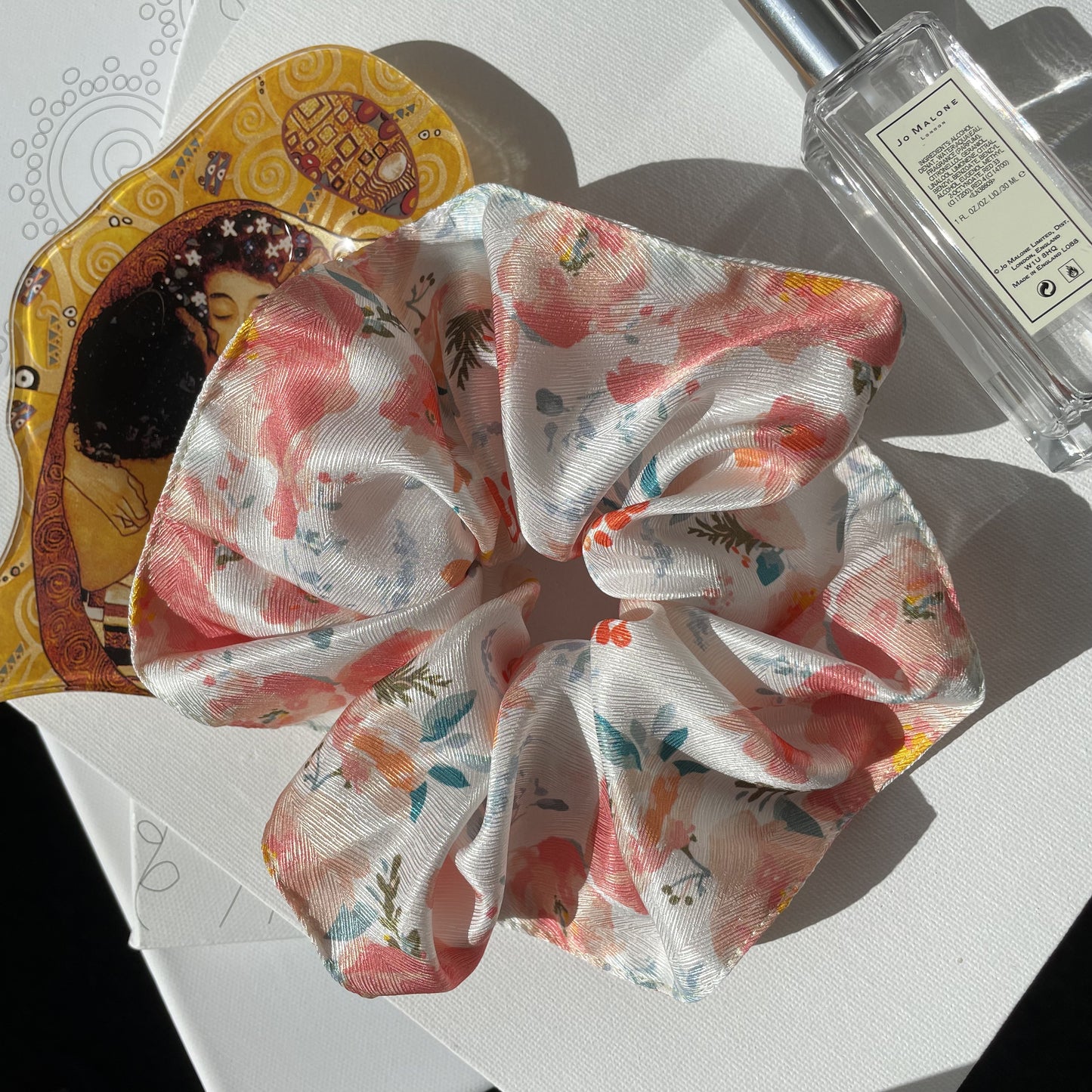 Luxury Handmade Pure Silk Scrunchie - Luxury 7cm wide Silk Hair tie - Artistic Silk Scrunchie-Luxury Hair Accessory