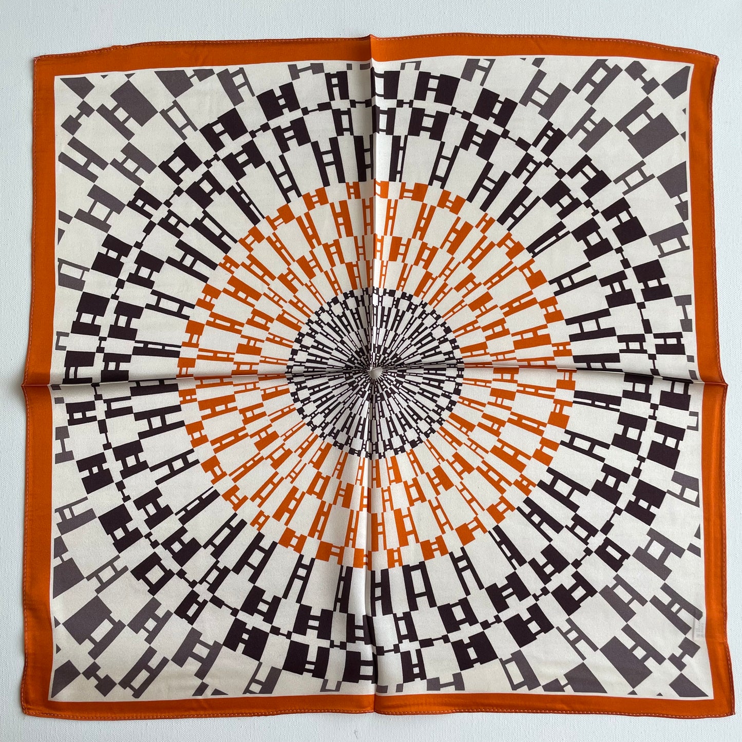 100% Mulberry Silk Scarf-Small Square Multicolor Silk Scarf, lightweight Luxury Neck Hair Scarf - The Orange H