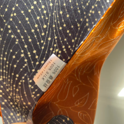 100% Mulberry Silk Skinny Scarf, Multicolour Silk Neck Scarf /Luxury Style Scarf/Silk Hair Scarf-The Lines