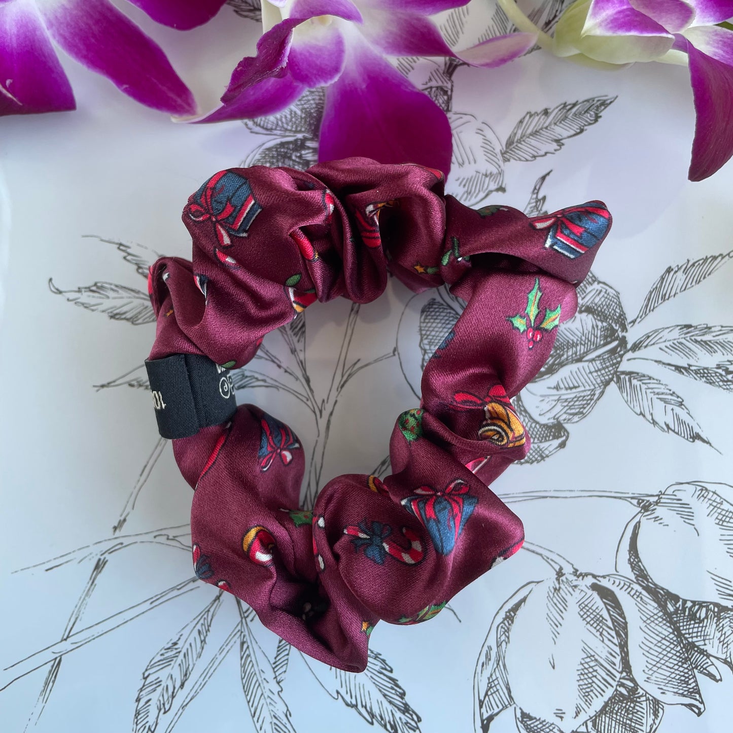 100% Pure Mulberry Silk Small Elastic Hair Scrunchie - Pure Silk Hair Scrunchie/hair Accessory-The Christmas