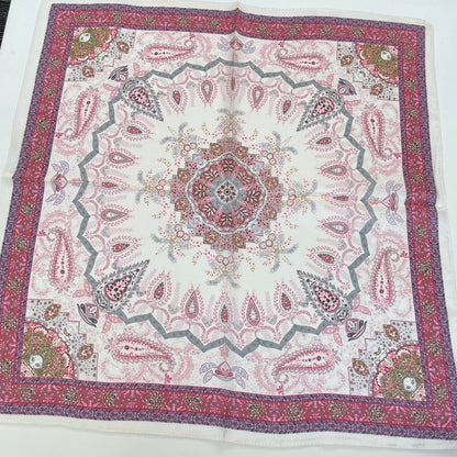 100% Pure Silk Multicolor 20" Silk Square Scarf -The Paisleys