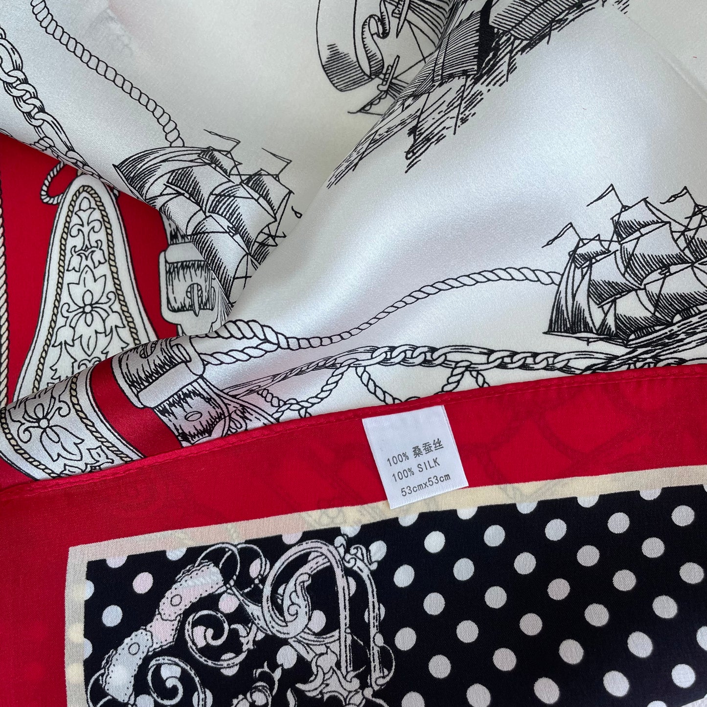 100% Pure Silk Multicolour Small Silk Scarf -The Sealing