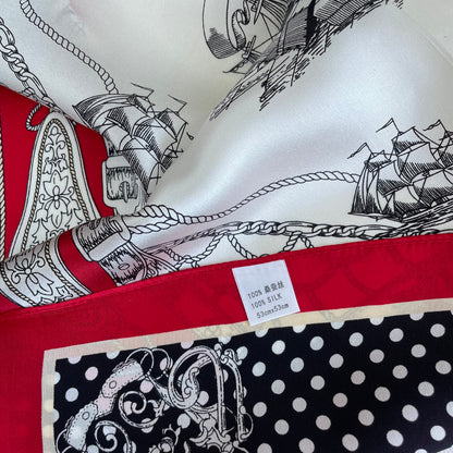 100% Pure Silk Multicolour Small Silk Scarf -The Sealing