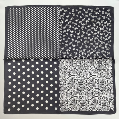 100% Mulberry Silk Scarf-Small Square Multicolor Silk Scarf, lightweight Luxury Neck Hair Scarf - The Paisleys