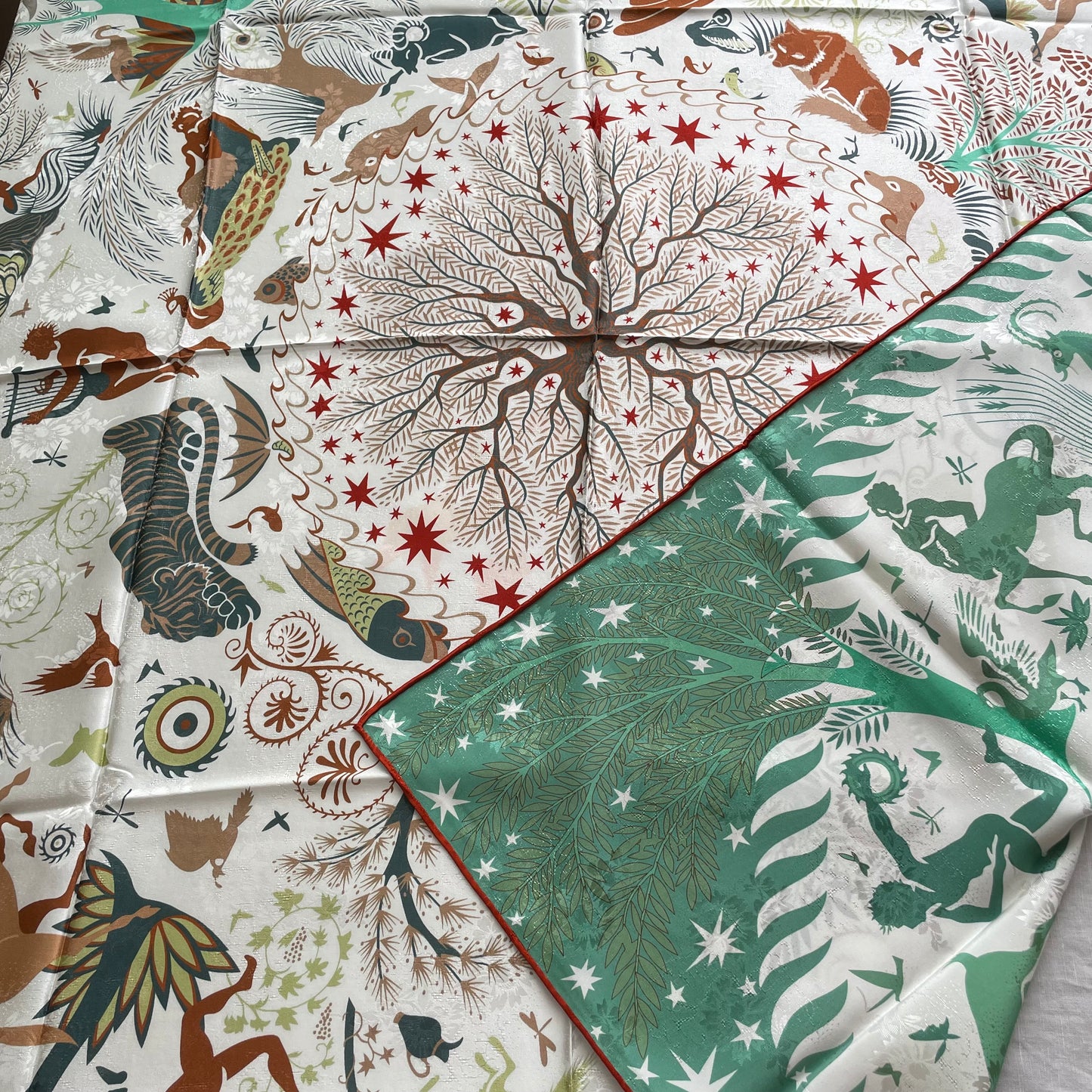 Exquisite Duo-Colour Mulberry 43” Silk Scarf: Hand-Rolled Edge, 6A Grade - The Olympias