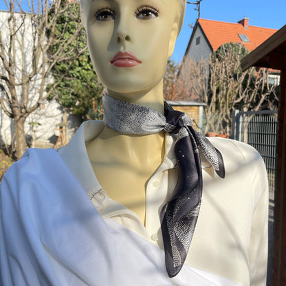 100% Mulberry Silk Scarf-Small Square Multicolor Silk Scarf, lightweight Luxury Neck Hair Scarf - The Moon &amp; Flying Horse