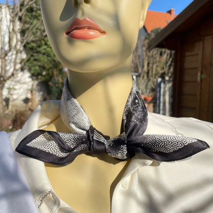 100% Mulberry Silk Scarf-Small Square Multicolor Silk Scarf, lightweight Luxury Neck Hair Scarf - The Moon &amp; Flying Horse
