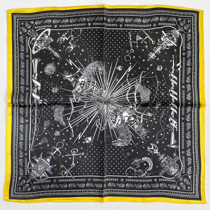 100% Pure Silk Multicolour Small Silk Scarf -The Horse & Bone