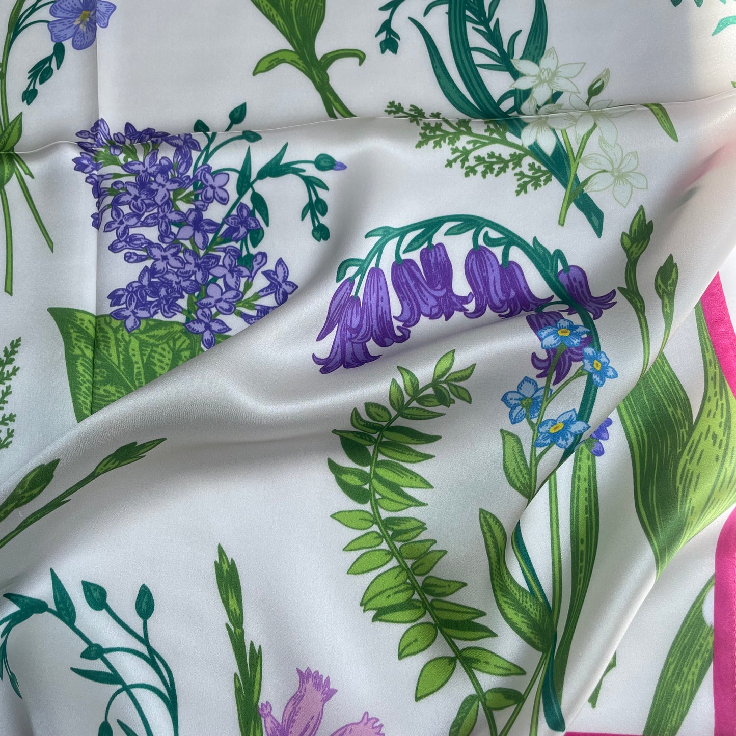100% Pure Silk Multicolour Large 26” Silk Scarf / Headscarf-The Summer Garden