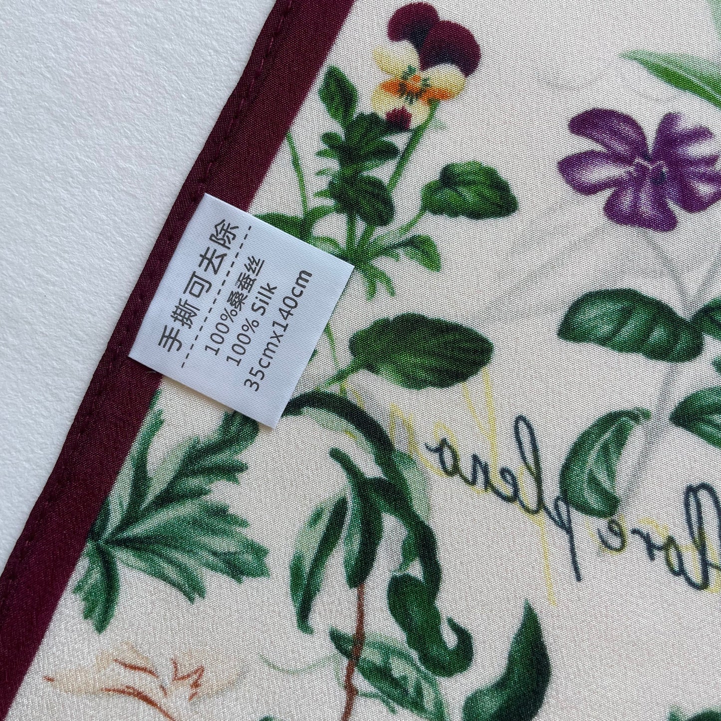 100% Pure Silk Multicolour long Silk Scarf / Headscarf-The English Garden